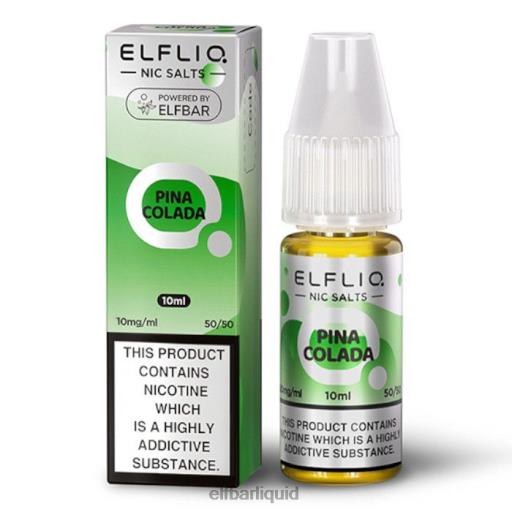 ELFBAR- V2020176 elf bar liquid vaprioelfliq nic salts - pina colada - 10ml-20 mg/ml