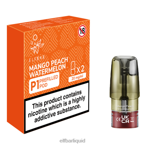 ELFBAR- V2020158 elf bar 4000 czmate 500 p1 předplněných lusků - 20 mg (2 balení) mango broskev vodní meloun