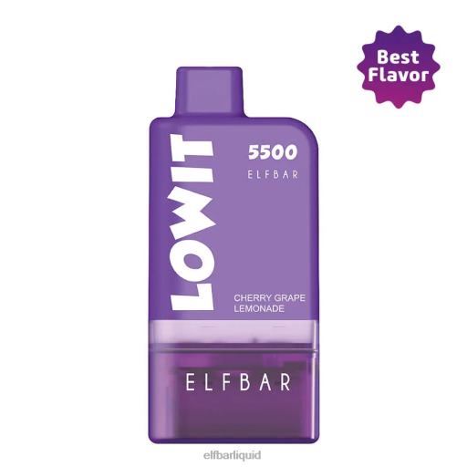 ELFBAR- V2020437 elf bar 5000 cz třešňový hroznový limonádový lusk+fialová baterie sada předplněných kapslí lowit 5500 2% třešňová hroznová limonáda