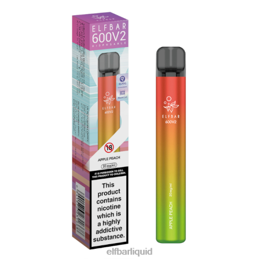 ELFBAR- V202011 elf bar liquid jablko broskev Jednorázová vapka 600v2 - 20 mg