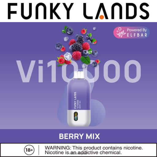 ELFBAR- V2020465 elf bar liquid recenze borůvková růže máta funky lands jednorázové vape vi10000 potáhnutí