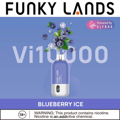ELFBAR- V2020465 elf bar liquid recenze borůvková růže máta funky lands jednorázové vape vi10000 potáhnutí